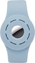 Anti-kras schokbestendige siliconen armband riem beschermhoes voor AirTag (denim blauw)