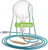 LEDatHOME - Taché Metal - tafellamp compleet met stoffen kabel, schakelaar, twee-polige stekker en afgebeelde LED lamp