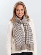Winter Alpaca Wollen Sjaal  | 100% Baby Alpacawol | Hoge Kwaliteit en Comfort | Zeer Elegant | Beste Bescherming tegen Koude | Hanenvoet patroon| 60 x 200 cm | Karu