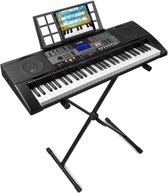 Clavier - Piano à clavier MAX KB3 avec 61 touches sensibles à la vélocité, fonction d'entraînement, prise casque et support de clavier