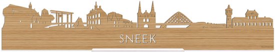 Standing Skyline Sneek Bamboe hout - 40 cm - Woon decoratie om neer te zetten en om op te hangen - Meer steden beschikbaar - Cadeau voor hem - Cadeau voor haar - Jubileum - Verjaardag - Housewarming - Aandenken aan stad - WoodWideCities