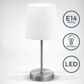 B.K.Licht - Klassieke Tafellamp - witte bedlamp - excl. E14 lichtbron
