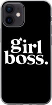 Geschikt voor iPhone 12 hoesje - Quotes - Spreuken - Girl boss - Siliconen Telefoonhoesje