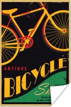 Poster Vintage poster fiets - 80x120 cm