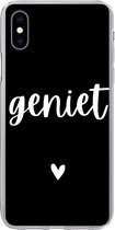 Geschikt voor iPhone Xs Max hoesje - Quotes - Spreuken - Geniet - Siliconen Telefoonhoesje