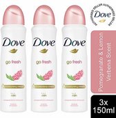 Dove Deodorant - Go Fresh Pomegranate - Voordeelverpakking 3 x 150 ml