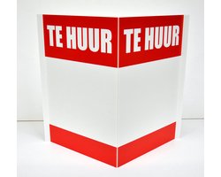 Immobord - Makelaarsbord - Vouwbord - TE HUUR 70x100cm - Rood/Wit