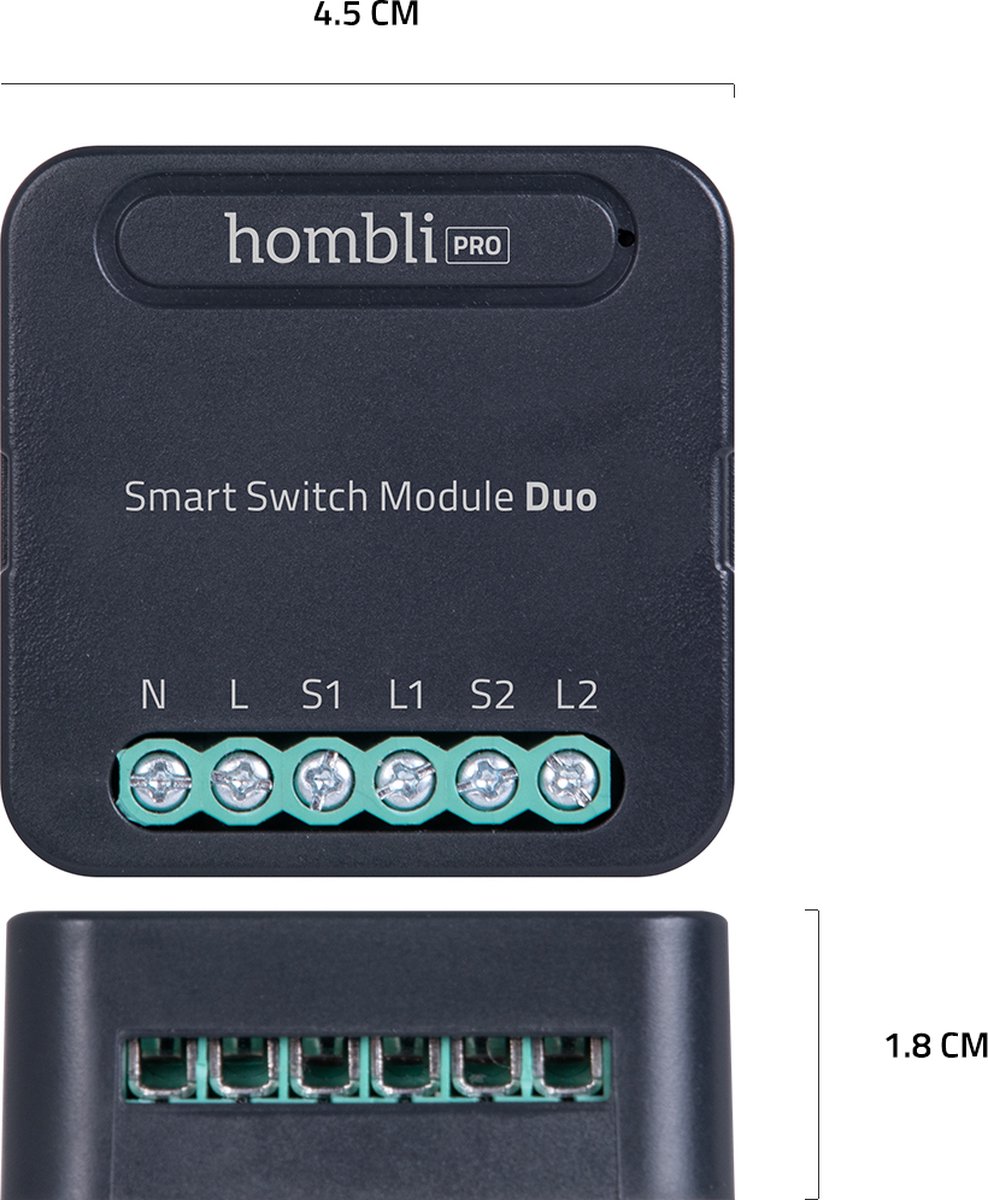 Hombli Smart Switch Module | Retrofit Wifi schakelaar voor dubbele ...