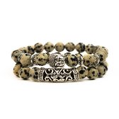 Natuursteen Malachiet armband | roar | grijs | kralen armband | Buddha