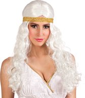 "Lange witte pruik met hoofdband voor vrouwen  - Verkleedpruik - One size"