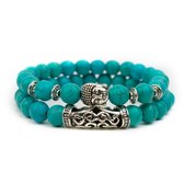 Natuursteen Malachiet armband | Birger | Turquoise | kralen armband | Buddha