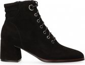 Van Dalen - Avila veterlaars op hak suede - Black - 41