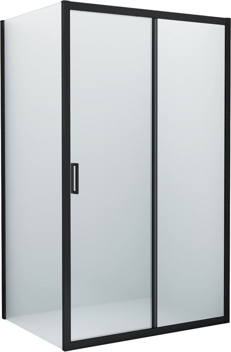 Diamond Line Vito - Douchecabine - 120x90 - Rechthoek - Mat Zwart - Schuifdeur - 6mm Veiligheidsglas