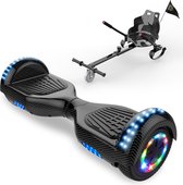 Microgo Hoverboard 6.5 Inch | Krachtige Motor | Sier LEDs | Bluetooth Speaker | Koolzwart + Kart Koolzwart