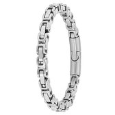 Stalen herenarmband koningsschakel mat