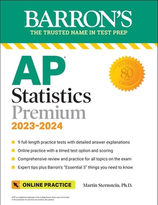 AP Statistics Premium, 20232024 9781506280097 Martin Sternstein