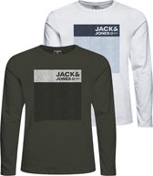 JACK&JONES JUNIOR JJMULA TEE LS CREW NECK 2PK JR Jongens T-Shirt  - Maat 128