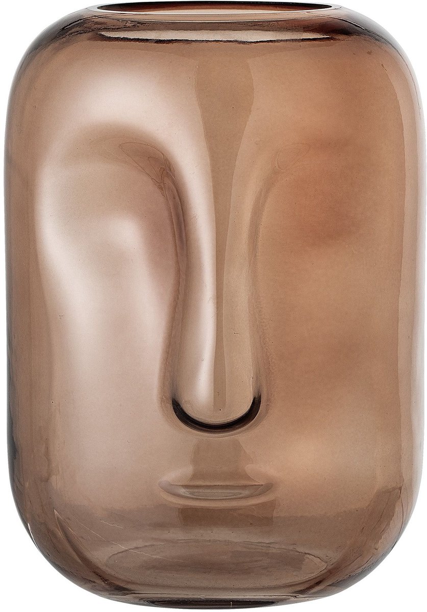 Face Glass Vase Ø 18 cm - Brown (82047485)