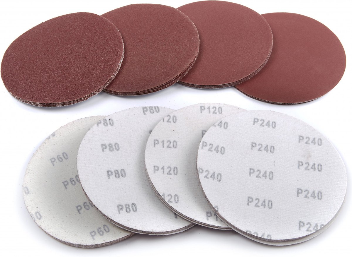 10 stuks 150 mm K120 Schuurschijf met Klittenband