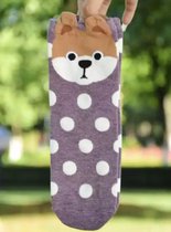 Chaussettes à pois pour chien rose - Style dessin animé - Chien - Chaussettes unisexes - Taille 36-41