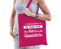 Fantastische kraamhulp cadeau tas fuchsia roze voor dames - kado tas / bedankt cadeau kraamverzorgster