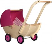 poppenwagen hout 57 cm roze