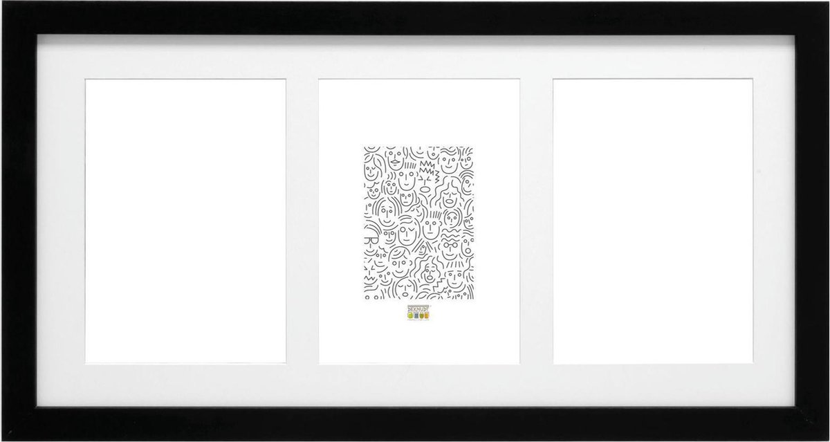 Deknudt Frames fotolijst S66KA3 - zwart - 3 verticale foto's 10x15 cm