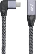 100 W USB-C / Type-C Elleboog Mannelijk naar USB-C / Type-C Vrouwelijk Volledig functionele dataverlengkabel, kabellengte: 1,5 m