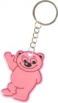 sleutelhanger beer junior 6 cm rubber roze