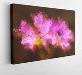 Canvas schilderij - Abstract color paint brush strokes on canvas texture. Painting background. Modern contemporary wall art illustration. Colorful artwork for background.  -     15
