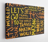 Canvas schilderij - Travel typography seamless pattern.  -      422949907 - 50*40 Horizontal