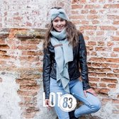 LOT83 | Fijn gebreide knitted, Lange Sjaal | Fem mint