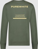 Purewhite -  Heren Regular Fit   Sweater  - Groen - Maat XL