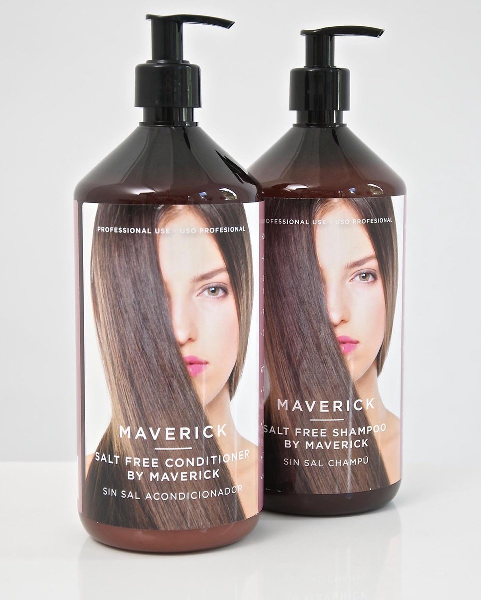 MAVERICK SET - 2 x 1000ml Keratin Salt Free Shampoo / Conditioner