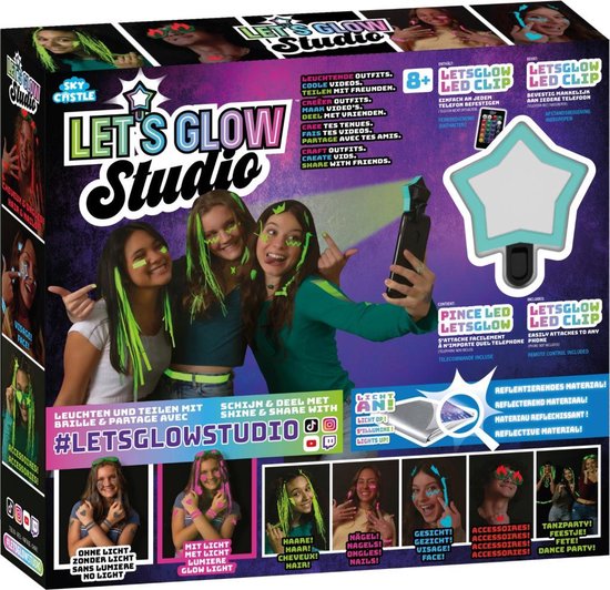Let's Glow Studio - Complete Set - DIY Influencer Video Creator Kit - Voor Tiktok, Instagram en YouTube Video creatie - 16 Kleuren LED Licht