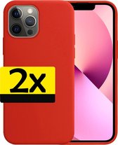 iPhone 13 Pro Hoesje Case Siliconen - iPhone 13 Pro Case Hoesje Rood - iPhone 13 Pro Hoes Rood - 2 Stuks