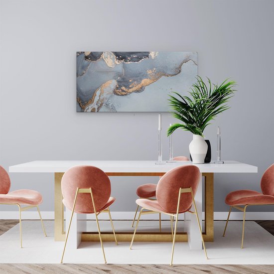 Artaza - Peinture sur toile - Art abstrait en marbre Grijs - 100x50 - Groot - Photo sur toile - Impression sur toile