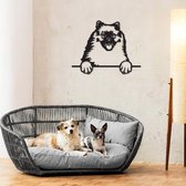 Hond - Keeshond - Honden - Wanddecoratie - Zwart - Muurdecoratie - Hout