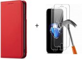 GSMNed – Luxe iPhone 11 Pro Rood – hoogwaardig Leren Pu Hoesje – iPhone 11 Pro Rood – Design – Met Screenprotector