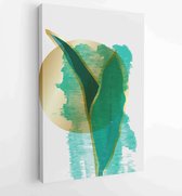 Canvas schilderij - Botanical and gold abstract wall arts vector collection 1 -    – 1894764850 - 115*75 Vertical