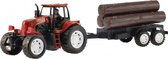 tractor met boomstam rood 42 cm