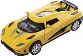Metalen Sportwagen Momentum: 14 cm Geel
