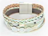 Leren ibiza-armband Cap Martinet Groen
