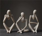 Zivism® De Denkers Abstracte Beeldjes - Minimalistisch Beeldje - Set van 3 Stuks - Standbeeldjes - Decoratie - Woondecoratie