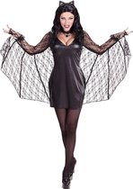 Widmann - Vleermuis Kostuum - Vleermuis Vrouw Sexy Cave Kostuum - Zwart - Large - Halloween - Verkleedkleding