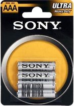 Sony AAA Batterijen - 4 pak 1.5V Zink carbon