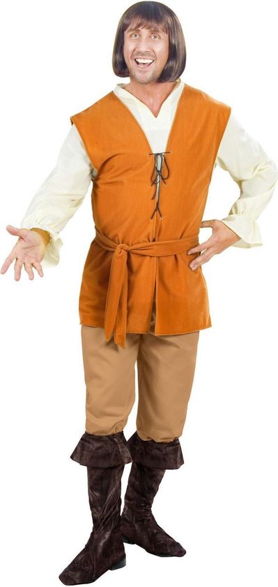 Widmann - Middeleeuwen & Renaissance Kostuum - Boer Middeleeuwen Herbergier Kostuum Man - Bruin - XL - Carnavalskleding - Verkleedkleding