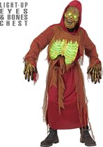 Widmann - Zombie Kostuum - Zombie Skelet Elektro - Jongen - rood,bruin - Maat 158 - Carnavalskleding - Verkleedkleding