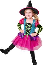 Widmann - Heks & Spider Lady & Voodoo & Duistere Religie Kostuum - Heks Hulla - Meisje - multicolor - Maat 158 - Carnavalskleding - Verkleedkleding
