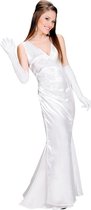 Feesten & Gelegenheden Kostuum | Beroemdheid, Satijn Wit Gala Lady Kostuum Vrouw | Large | Carnaval kostuum | Verkleedkleding